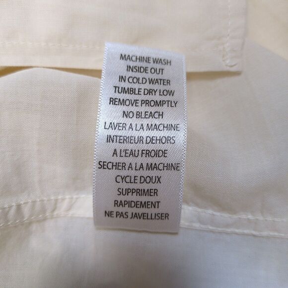 Frank & Eileen Womens XS Eileen Relaxed Button Shirt Cotton Peach Ivory Cream - Picture 10 of 12